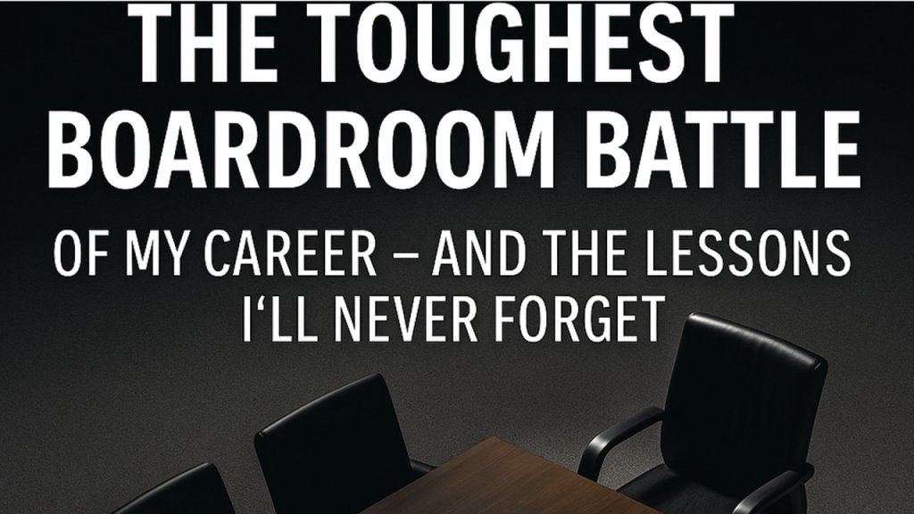 The Toughest Boardroom Battle of My Career — And the Lessons I’ll Never Forget
